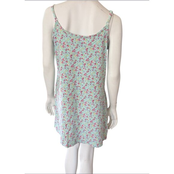 Chemise Floral Knit Cottage Core Night Gown With Ruffles Front - Picture 2 of 4